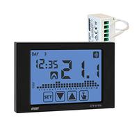 Cronotermostato Chronos RF Negro semanal con Pantalla táctil, de Pared, con Pilas + Control Remoto RF
