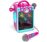 Máquina de karaoke para niñas - Juego de sistema de altavoces de karaoke portátil rosa con 2 micrófonos de regalo para niñas - Bluetooth/AUX/USB, karaoke y micrófono, el mejor regalo de cumpleaños