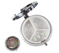 Croovepi Pastillero portátil con 3 compartimentos, almacenamiento de aceite de pescado para viajes de negocios, escuela, universidad, hotel, al aire libre, viajes largos por carretera, viajes en coche