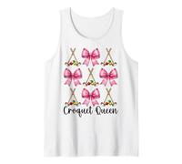 Croquet Queen Player Girl Mom Mama Mother Day Coquette Bow Camiseta sin Mangas