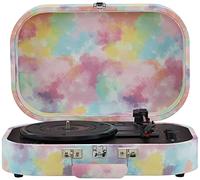Crosley CR8009B-TD Discovery Vintage Bluetooth Entrada/Salida de 3 velocidades con Correa de Maleta giratoria para cinturón, teñido Anudado