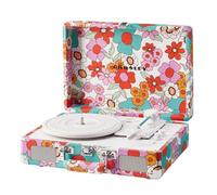 Crosley Cruiser Plus - Tocadiscos Bluetooth, diseño Floral | Tocadiscos de maleta, reproductor de discos de vinilo con altavoces, transmisión por correa de 3 velocidades