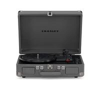 Crosley Cruiser Plus Toscadiscos De Vinilio con 2 Altavoces, Bluetooth In & out y AUX - Toscadiscos Vintage de 3 velocidades - para vinilos de 7", 10" y 12" - Portátil con Estuche Integrado - Gris