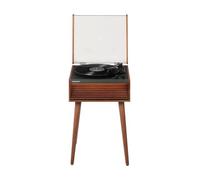 Crosley Dean Tocadiscos Bluetooth con altavoz, iluminación LED, mediados de siglo, diseño moderno