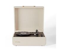Crosley Mercury Toscadiscos de Vinilio con 2 Altovoces, Bluetooth In & out y AUX - Toscadiscos Vintage de 3 velocidades - para vinilos de 7", 10" y 12" - Portátil con Estuche Integrado - Beige