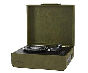 Crosley Mercury Toscadiscos de Vinilio con 2 Altovoces, Bluetooth In & out y AUX - Toscadiscos Vintage de 3 velocidades - para vinilos de 7", 10" y 12" - Portátil con Estuche Integrado - Verde