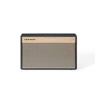 Crosley Montero - Altavoz Bluetooth retro - Altavoz Bluetooth portátil inalámbrico, batería recargable, 20 W para el hogar, altavoz al aire libre, reproducción de música de 8 horas, micrófono, entrada