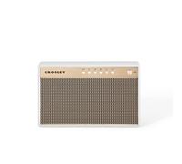 Crosley Montero Retro - Altavoz Bluetooth - Altavoz inalámbrico portátil, 20 W, Tiempo de reproducción de 8 Horas, Cargador USB, Color Blanco