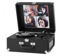 Crosley The Beatles Let It Be Anthology - Tocadiscos portátil con Bluetooth de PVC, Reproductor de Vinilo de Maleta de 3 velocidades, Tocadiscos para el hogar para Discos de Vinilo, Altavoces estéreo