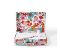 Crosley Tocadiscos Cruiser Plus con 2 altavoces, Bluetooth In & Out y Aux 3 Speed Retro Tocadiscos - para vinilo de 7", 10" y 12" - Portátil con maletín integrado - Flores Groovy