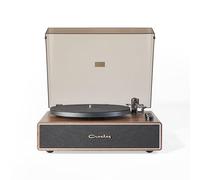 Crosley Tocadiscos Stave de 2 velocidades con Bluetooth y Altavoces Integrados, Nogal
