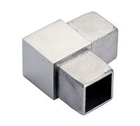 Croso CN4900430 - Codo angular para tubos cuadrados (90°, 40 x 40 x 2,0 mm, acero inoxidable pulido, V4A)