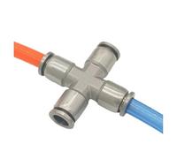 Cross 4 maneras de ajuste de 6 mm o 8 mm, conector rápido neumático de acero inoxidable 304, ajuste de aire Homebrew (6 mm)