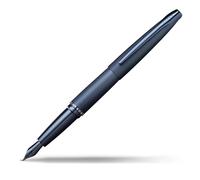 Cross 886-45FJ Pluma Estilográfica ATX Plumín Punto Fino Cepillado con Grabado de Diamante y Detalles PVD, Azul Oscuro