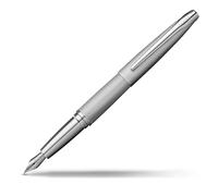 Cross 886-46FJ Pluma Estilográfica ATX Plumín Punto Fino Cepillado con Grabado de Diamante y Detalles PVD, Gris Titanio