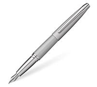 Cross 886-46MJ Pluma Estilográfica ATX Plumín Punto Medio Cepillado con Grabado de Diamante y Detalles PVD, Gris Titanio