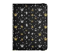 Cross and Crown - Soporte de cuero para pasaporte de viaje familiar, gran capacidad, para hombres, viajes de negocios
