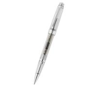 Cross Bailey 8562-1 Light Translucent Bolígrafo (tinta negra, grosor de trazo M - mediano, indeleble, modelo de tapa, paquete de regalo), transparente y cromado