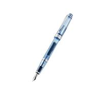 Cross Bailey Light Translucent - Pluma estilográfica (XF de acero inoxidable, incluye cartucho de tinta negra 8921, paquete de regalo), color azul marino y cromo