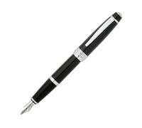 Cross Bailey - Pluma estilográfica ( incluye cartucho de tinta negra, lacado con brillo, plumín tamaño medio), Negro