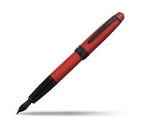 Cross Bailey - Pluma estilográfica (lacado en rojo mate, con atributos PVD, color negro pulido, punta fina