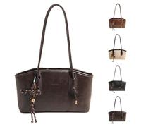 Cross Body Bag Women PU Leather Women's Cross-body Bags Leather Shoulder Bag with Pendant Shoulder Tote Handbag Trendy Purse Stylish Tote Bags for School Travel Work Shopping Daily