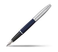 Cross Pens – Pluma estilográfica Calais – Cromo/Azul laqueado, acero inoxidable, punta media – Azul