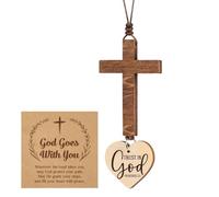 Cross Car Charm - Religious Bible Verse Ornament, Jesus Vehicle Decor Providing Inspirational Faith Expression, Lightweight Hanging Accessory Enhancing | Meaningful Interior Styling, Men Drivers