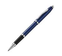 Cross Century II Selectip - Bolígrafo roller con diseño de diamante grabado en azul cobalto translúcido pulido con citas de cromo pulido