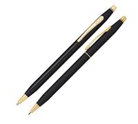 CROSS Classic Century Classic Black Pen and Pencil Set with 23CT Gold-Plated App