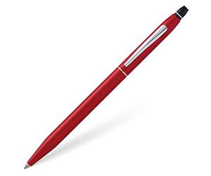 Cross Click Crimson Lacquer Ballpoint Pen with Chrome Appointments and Bonus Slim Gel Refill