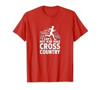 Cross Country Mamá: I Can't My Kid Has Cross Country Camiseta, Hombre, Rojo, M