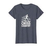 Cross Country Mamá: I Can't My Kid Has Cross Country Camiseta, Mujer, Azul Jaspeado, XS