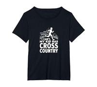 Cross Country Mamá: I Can't My Kid Has Cross Country Camiseta, Mujer Tallas Grandes, Negro, 2XL Grande