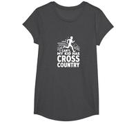 Cross Country Mamá: I Can't My Kid Has Cross Country Camiseta, Niñas, Jaspeado Oscuro, L