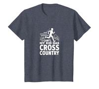 Cross Country Mamá: I Can't My Kid Has Cross Country Camiseta, Niños, Azul Jaspeado, 10 años