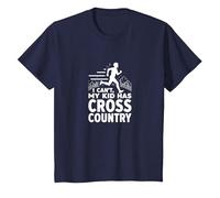 Cross Country Mamá: I Can't My Kid Has Cross Country Camiseta, Niños, Azul Marino, 4 años