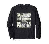 Cross Country Running Team Track Atleta Humor Manga Larga
