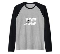 Cross Country Running XC Runner Camiseta Manga Raglan