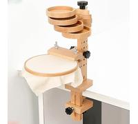 Cross Embroidery Frame,Wooden Embroidery Hoop Embroidery Stand,With 4 Bead Trays,Adjustable Height Of Upright Pole,Adjustable Thickness Of Plywood,For Diy Desktop Craft, LJJY-KK