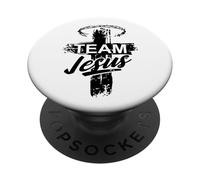 Cross Faith Religious Jesus Cross Team Jesus Christian PopSockets PopGrip Adhesivo