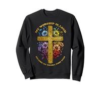 Cross Floral Christian Faith Worship Loud Wound Deep Vintage Sudadera