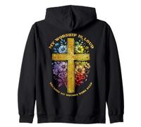 Cross Floral Christian Faith Worship Loud Wound Deep Vintage Sudadera con Capucha