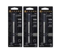 Cross - Juego de 3 recambios para Roller de punta media, tinta negra