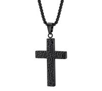 Cross Necklace for Men, 3d Printed Pendant Necklace with Secret Compartment, Titanium Steel Religious Jewelry Charm for Men and Women, Casual Wear for Various Occasions, 4.9x2.8cm