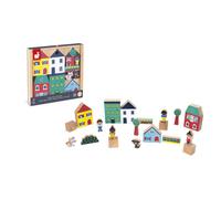 Janod Juego de 36 Cubos de Madera Maciza-Tema Ciudad-Complemento Ideal para Alfombrillas de Coche-Juguete de Construcción-Desarrolla la Imaginación-A Partir de 2 Años-J05917 (JURATOYS J05917)