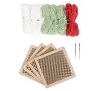 Cross Stitch Beginner Kit Floral Embroidery Kit Needlepoint Craft Set with Wood Board Stainless Steel Needles Cotton Yarn for Home Decor DIY Gift (Light Green)