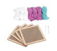 Cross Stitch Beginner Kit Floral Embroidery Kit Needlepoint Starter Sewing Set with Premium Materials for Home Decor Crafting and Gifts 4Pcs Wood Board Stainless Steel Needles (Purple)