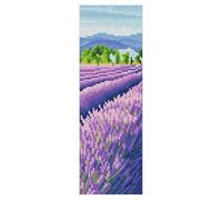 Cross Stitch Bookmark Kit for Beginner 11CT Stamped Double-Sided Rape Flower Field Crossstitch Bookmark Art Projects 18x6cm Needlework Embroidery Craft Kit for Reading Day Gift