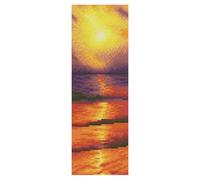 Cross Stitch Bookmark Kit for Beginner 11CT Stamped Double-Sided Rape Flower Field Crossstitch Bookmark Art Projects 18x6cm Needlework Embroidery Craft Kit for Reading Day Gift